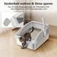 FURTIME Katzenklo Edelstahl, Katzentoilette Edelstahl 18L mit Schaufel, Katzenklo Metall mit Hochwandigem Seitengehäuse Auslaufsicher Gegen Verschüttungen für Kätzchen, 44x34x21cm