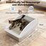 FURTIME Katzenklo Edelstahl XXXL, Katzentoilette Edelstahl 60 L Große Kapazität Auslaufsicher Gegen Verschüttungen Katzenklo, mit Metall Katzenstreuschaufel 71x51x31cm (Silbergrau)