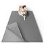 Garoopion Katzenklo Matte, 76x61cm Eva Katzenstreu Matte, Waben Katzenmatte katzenklo, Doppelte Schichte, Grau,1 Seite Verbunden