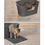 Feandrea Katzenklo, extragroße Katzentoilette, für Mehrkatzenhaushalte, mit hohen Seitenwänden, Katzenstreumatte, Aufbewahrungsbox, Schaufel, für große Katzen, schiefergrau PPT003G02