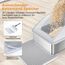 FURTIME Katzenklo Edelstahl XXL, Katzentoilette Edelstahl 35L Große Kapazität Auslaufsicher Gegen Verschüttungen Katzenklo, mit Metall Katzenstreuschaufel 58x36x33cm (Silbergrau)