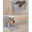 Feandrea Katzenklo, extragroße Katzentoilette, für Mehrkatzenhaushalte, mit hohen Seitenwänden, Katzenstreumatte, Aufbewahrungsbox, Schaufel, für große Katzen, Taubengrau PPT003G01
