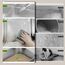 SZEE XL Edelsthal Katzenklo mit 180° Klappdeckel, Große Geschlossene Katzentoilette Edelstahl mit Deckel, Stainless Steel Cat Litter Box with Scoop-59x38x38cm, Weiß