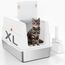 SZEE XL Edelsthal Katzenklo mit 180° Klappdeckel, Große Geschlossene Katzentoilette Edelstahl mit Deckel, Stainless Steel Cat Litter Box with Scoop-59x38x38cm, Weiß