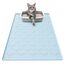 Garoopion Katzenklo Matte, 86x56cm Silikon Katzenstreu Matte Groß, wasserdichte Katzenmatte Katzenklo Unterleger, Katzenstreumatte, Leicht zu Reinigen, Blau