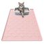 Garoopion Katzenklo Matte, 86x56cm Silikon Katzenstreu Matte Groß, wasserdichte Katzenmatte Katzenklo Unterleger, Katzenstreumatte, Leicht zu Reinigen, Rosa