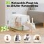 SZEE XL Edelsthal Katzenklo mit 180° Klappdeckel, Große Geschlossene Katzentoilette Edelstahl mit Deckel, Stainless Steel Cat Litter Box with Scoop-59x38x38cm, Weiß