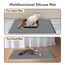 Garoopion Katzenklo Matte, 102x71cm Silikon Katzenstreu Matte Groß, wasserdichte Katzenmatte Katzenklo Unterleger, Katzenstreumatte, Leicht zu Reinigen, Dunkelgrau