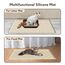 Garoopion Katzenklo Matte, 86x56cm Silikon Katzenstreu Matte Groß, wasserdichte Katzenmatte Katzenklo Unterleger, Katzenstreumatte, Leicht zu Reinigen, Beige