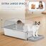 Suzzipaws XL Katzenklo Edelstahl, Geschlossene Katzentoilette mit Deckel und Hochwand, große Metall-Katzentoilette mit Anti-Auslauf, Nicht-Klebrig, einfache Reinigung, 6" Tiefe, 2er Pack