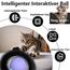 GoldenSun Katzenspielzeug, Automatischer, Schnell Rollender Ball im Beutel mit Fester Spule, Durch Bewegungszwitschern Aktivierter Beweglicher Ball, 7-Loch-Mausfangspiel