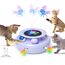 GoldenSun 3 in 1 Interaktives Katzenspielzeug, Elektrisch Automatischer Spielzeug für Katzen, Whack-A-Mole, Fluttering Butterfly, inklusive Ball, USB Wiederaufladbar Katzen Teaser mit 4 Aufsätzen