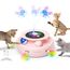 GoldenSun Katzenspielzeug, 3 in 1 Elektrisch Automatischer Spielzeug für Katzen, Interaktives Whack-A-Mole, Fluttering Butterfly, inklusive Ball, USB Wiederaufladbar Katzen Teaser mit 4 Aufsätzen