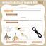 ROSAUI 2X Katzenangel lang, interaktives katzenspielzeug mit 2 Vogel und 3 Federn, Katzen Spielzeug für Kitten, cat Toys stabil 107cm