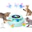 GoldenSun 3 in 1 Katzenspielzeug, Interaktives Elektrisch Automatischer Spielzeug für Katzen, Whack-A-Mole, Fluttering Butterfly, inklusive Ball, USB Wiederaufladbar Katzen Teaser mit 4 Aufsätzen