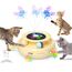 GoldenSun Interaktives Katzenspielzeug, 3 in 1 Elektrisch Automatischer Spielzeug für Katzen, Whack-A-Mole, Fluttering Butterfly, inklusive Ball, USB Wiederaufladbar Katzen Teaser mit 4 Aufsätzen