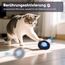 GoldenSun Katzenspielzeug, Bewegungs-Zwitscher-aktivierte Bewegung, Einzelnes Katzenballspielzeug, Blau mit Schwarzem Gummiband und Einem Wollzubehör
