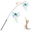 Pawaboo Katzenspielzeug - Interaktives Katzenangel Katze Spielzeug Katzen-Spielstab Katzenspielzeug-Stab mit Federn und 88cm Stab und Glocken für Kätzchen oder Katze, Grün Schmetterling