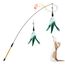 Pawaboo Katzenspielzeug - Interaktives Katzenangel Katze Spielzeug Katzen-Spielstab Katzenspielzeug-Stab mit Federn und 88cm Stab und Glocken für Kätzchen oder Katze, Weiß und Grün