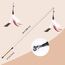 Pawaboo Katzenspielzeug - Interaktives Katzenangel Katze Spielzeug Katzen-Spielstab Katzenspielzeug-Stab mit Federn und 88cm Stab und Glocken für Kätzchen oder Katze, Weiß und Pink
