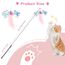 Pawaboo Katzenspielzeug - Interaktives Katzenangel Katze Spielzeug Katzen-Spielstab Katzenspielzeug-Stab mit Federn und 88cm Stab und Glocken für Kätzchen oder Katze, Rosa Schmetterling