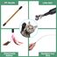 Pawaboo Katzenspielzeug - Interaktives Katzenangel Katze Spielzeug Katzen-Spielstab Katzenspielzeug-Stab mit Federn und 88cm Stab und Glocken für Kätzchen oder Katze, Weiß und Pink