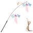 Pawaboo Katzenspielzeug - Interaktives Katzenangel Katze Spielzeug Katzen-Spielstab Katzenspielzeug-Stab mit Federn und 88cm Stab und Glocken für Kätzchen oder Katze, Rosa Schmetterling