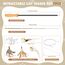 ROSAUI 2X Katzenangel lang, interaktives katzenspielzeug mit 2 Vogel und 3 Federn, Katzen Spielzeug für Kitten, cat Toys stabil 137cm