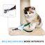Pawaboo Katzenspielzeug - Interaktives Katzenangel Katze Spielzeug Katzen-Spielstab Katzenspielzeug-Stab mit Federn und 88cm Stab und Glocken für Kätzchen oder Katze, Weiß und Grün