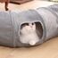 PAWZ Road Schön Faltbar Katzentunnel Katzenspielzeug mit Ball Rascheltunnel für Katzen Welphln Kaninchenoder Kleintiere Grau