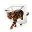 NAMSAN Katzenklappe Katzentür mit 4 Wege Katzenklappe Große Katzen 27.5 x 23.5 cm Katzenklappe für Innentür Winddicht Leise Katzentür für Katzen/Welpen, Weiss