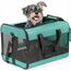 Conlun Hundetransportbox Weichseitig, Große Tasche für Katzen mit Innenleine, Transport für große Katzen und mittelgroße Hunde bis 9 kg, Zusammenklappbare Reisetasche für Welpen -Türkis,L