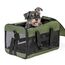 Conlun Hundetransportbox Weichseitig, Große Tasche für Katzen mit Innenleine, Transport für große Katzen und mittelgroße Hunde bis 9 kg, Zusammenklappbare Reisetasche für Welpen -Grün,L