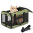 Conlun Katzenboxe Flugzeugtauglich, Weichseitige Hundetransportbox mit Innenleine, Transport für kleine bis mittelgroße Katzen und Welpen bis 7 kg, Zusammenklappbare Reisetasche -Grün,M