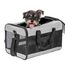 Conlun Hundetransportbox Weichseitig, Große Tasche für Katzen mit Innenleine, Transport für große Katzen und mittelgroße Hunde bis 9 kg, Zusammenklappbare Reisetasche für Welpen -Grau,L
