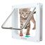 PIQIUQIU Katzenklappe Hundeklappe, Haustierklappe 4 Wege, Haustiertür Katzentür Haustiertür Installieren Leicht, Cat Flap Klappe für Katze, Kätzchen, kleinen Hund 19.8 x19 x 5.5 cm Weiß