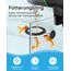 Papettly Futterautomat Aquarium, Automatischer Fischfutterautomat für Aquarium mit Batteriebetrieben, Fische Fischfutterspender 200ml, 2 AAA-Batterien im Lieferumfang enthalten, Fischfutterschwimmring