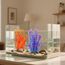 Vivifying Künstliche Aquarium Pflanzen 2 Stück, Aquarium Deko Orange & Dunkelblau, Kunststoff Wasserpflanzen für Miniteich & Fischbecken, 25cm Deko Pflanzen