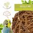 Vogelgaleria® Kolbenhirse gefüllte Weidenkugel 2er Pack - handgefertigt in Deutschland - Erstaunlicher Spielspaß für glückliche und aktive Wellensittiche