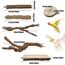 Allazone 9 Stück Naturholz Sitzstangen Set für Vögel, Papagei Schaukel Spielzeug, Vogelkäfig Zubehör
