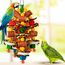 Vogelspielzeug für große Vögel, natürlicher Maiskolben und Luffascheiben, Kauspielzeug für Graupapageien, Aras, Kakadus, Amazonas-Papageien und andere kleine und mittelgroße Papageien (bunt)
