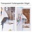 Automatischer Futterspender für Vögel Papageien Acryl Transparent Vogelfutterhaus Sittiche Käfig Futterautomat Vogelfutterspender Käfigzubehör für Kanarienvögel Nymphensittiche Finken