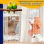 Automatischer Futterspender Vögel und Wasserspender Transparentes Acryl Vogelfutterhaus und Vogel Wasserspender Vogelkäfig, Käfigzubehör für Vögel, Papageien, Kanarienvögel (Futternapfständer+Orange)