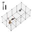 SONGMICS Freigehege mit Bodenplatten, Laufstall, Meerschweinchen Gehege, aus Kunststoff, Gehege für Hamster, Kaninchen, Igel, 140 x 70 x 55 cm, weiß LPC007W01
