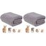 Mygeromon Meerschweinchen Unterlage Waschbar 60×40cm Kaninchen Käfig Einlagen Wiederverwendbar Kleintiere Decke Guinea Pig Cage Liner（Grau） (Packung mit 2)