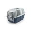 lionto Hundetransportbox aus robustem recyceltem Kunststoff, 55x36x36 cm, Transportbox mit praktischem Schließsystem & Tragegriff, auch geeignet für Katzen & Kleintiere, für Haustiere bis 15kg blau