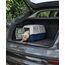 lionto Hundetransportbox aus robustem recyceltem Kunststoff, 55x36x36 cm, Transportbox mit praktischem Schließsystem & Tragegriff, auch geeignet für Katzen & Kleintiere, für Haustiere bis 15kg blau