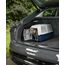 lionto Hundetransportbox aus robustem recyceltem Kunststoff, 55x36x36 cm, Transportbox mit praktischem Schließsystem & Tragegriff, auch geeignet für Katzen & Kleintiere, für Haustiere bis 15kg blau