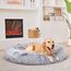 Pisi Bili Hundebett Katzenbett Waschbar flauschig orthopädische Hundebetten große und kleine Hunde Katzenschlafplatz für Katzen Donut - Dunkelgrau 70 cm