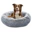 Pisi Bili Hundebett Katzenbett Waschbar flauschig orthopädische Hundebetten große und kleine Hunde Katzenschlafplatz für Katzen Donut - Grau 70 cm